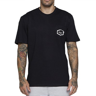 Camiseta RVCA Hawaii Pocket SM25 Masculina Preto