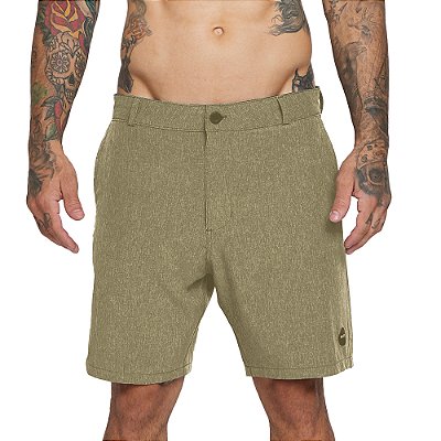 Bermuda RVCA Hybrid Khaki Melange S25 Masculina Caqui Mescla
