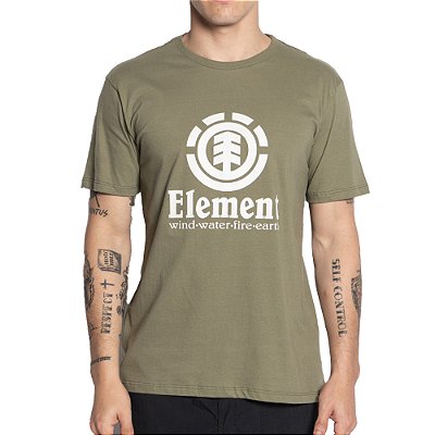 Camiseta Element Vertical Color SM25 Masculina Verde Militar