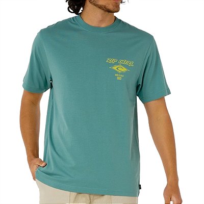 Camiseta Rip Curl Fade Out Icon WT25 Masculina Blue Lagoon