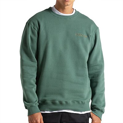 Moletom Volcom Careca Free Fall WT25 Masculina Verde Escuro