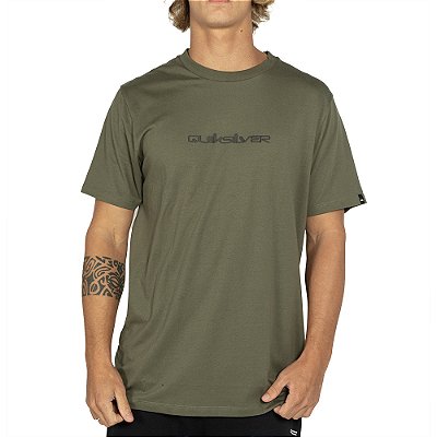 Camiseta Quiksilver Omni Font WT25 Masculina Verde Escuro