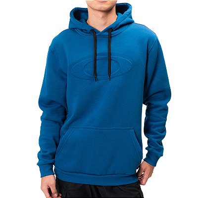 Moletom Oakley Canguru Big O 3D Logo WT25 Cristal Blue