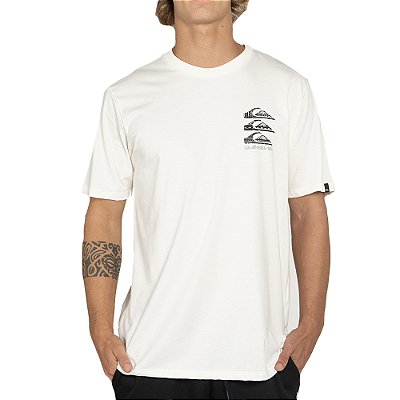 Camiseta Quiksilver Vertical Logos WT25 Masculina Snow White