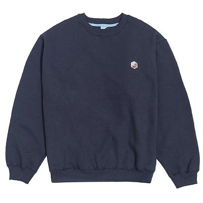 Moletom OUS Careca Crewneck Minimal Masculino Azul Marinho