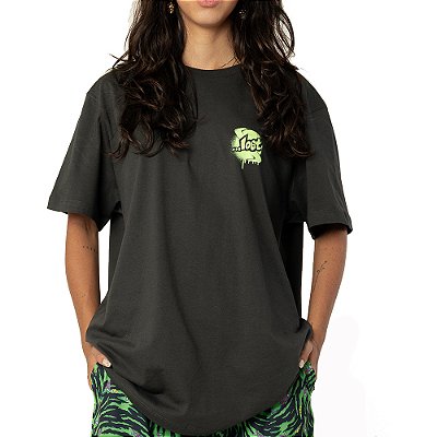 Camiseta Lost Branding Stencil SM26 Masculina Chumbo Estanho