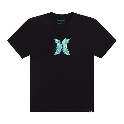 Camiseta Hurley Icon Garden Oversize SM26 Masculina Preto