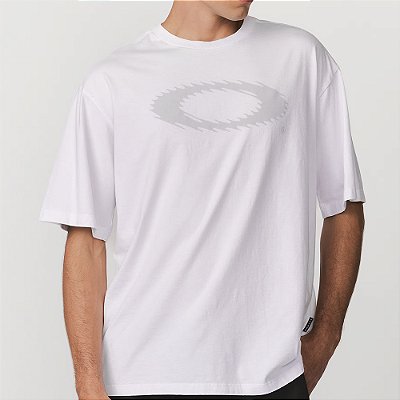 Camiseta Oakley Stretch Ellipse Logo SM26 Masculina White