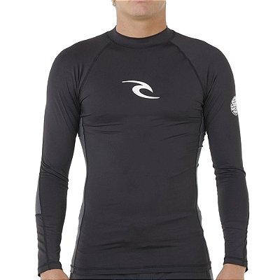Camiseta Rip Curl Manga Longa Waves UPF Perf SM26 Preto