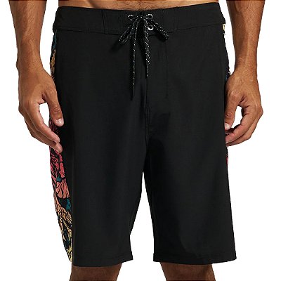 Bermuda Hurley Flower 19,5" SM26 Masculina Preto