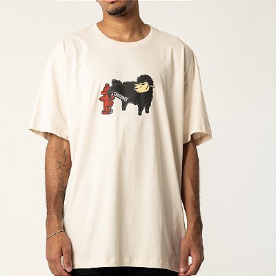 Camiseta Lost Censored Oversized SM26 Masculina Tapioca
