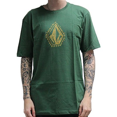 Camiseta Volcom Oxide SM26 Masculina Verde Escuro
