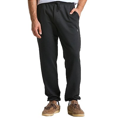 Calça Volcom Moletom Single Masculina Preto
