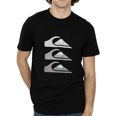 Camiseta Quiksilver Three Logo SM26 Masculina Preto
