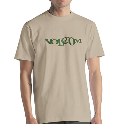 Camiseta Volcom Skidder Oversize SM26 Masculina Bege