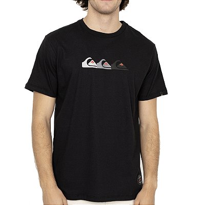 Camiseta Quiksilver Emb Three Logo SM26 Masculina Preto