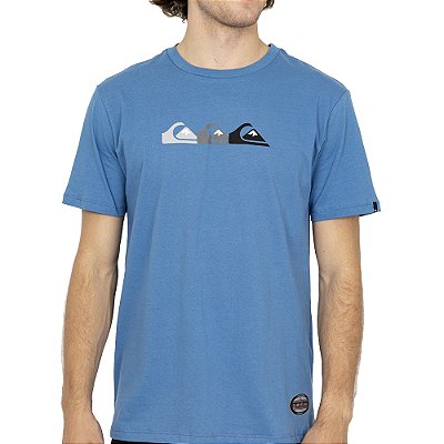 Camiseta Quiksilver Emb Three Logo SM26 Masculina Azul