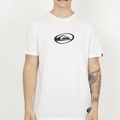 Camiseta Quiksilver Domed Logo Checker SM26 Masculina Branco