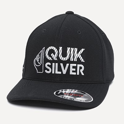 Boné Quiksilver Aba Curva Silver Transfer Emb SM26 Preto
