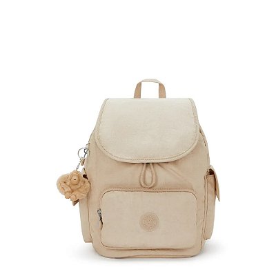 Mochila Kipling City Pack S Sparkled Beige