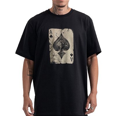 Camiseta MCD Aviamentação As De Espada SM26 Masculina Preto