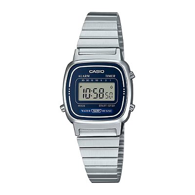 Relógio Casio Vintage LA670WA-2DF-SC Prata/Azul