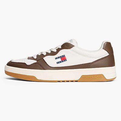 Tênis Tommy Hilfiger TJM Cupsole Leather Ivory/Velvet/Brown