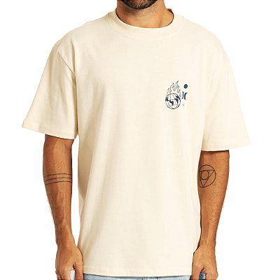 Camiseta Hurley Letters Maxfit SM26 Masculina Off White