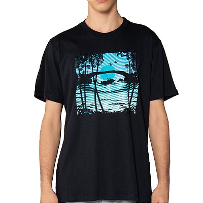 Camiseta Oakley Sunset Lines SM25 Masculina Blackout