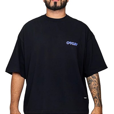 Camiseta Oakley B1B Warp Graphic SS Masculina Jet Black