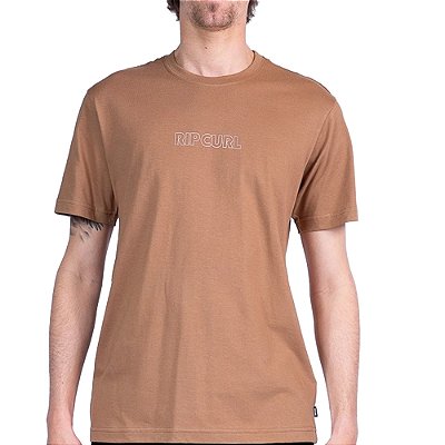 Camiseta Rip Curl Outline WT26 Masculina Mocha