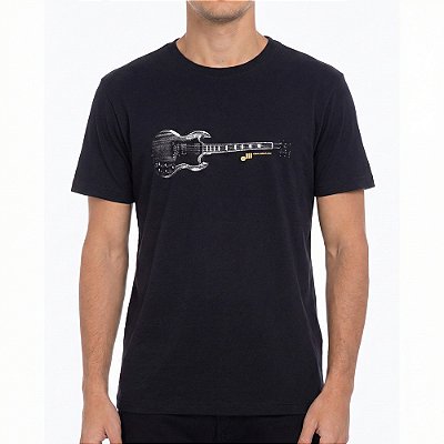 Camiseta Osklen Slim Vintage Black SG Masculina Preto