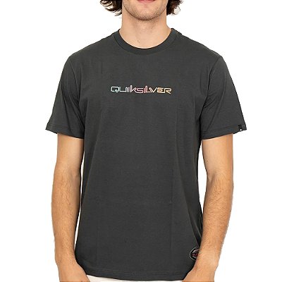 Camiseta Quiksilver Gradient Type New Wave WT26 Cinza Escuro