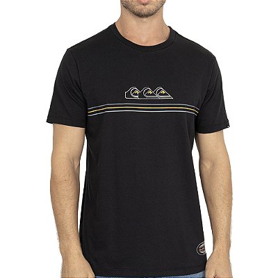 Camiseta Quiksilver Emb Three Logo WT26 Masculina Preto