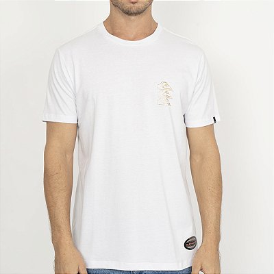 Camiseta Quiksilver Chrome Three Logo WT26 Masculina Branco