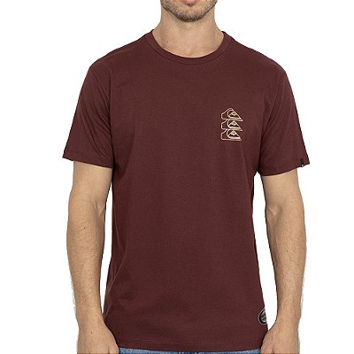 Camiseta Quiksilver Chrome Three Logo WT26 Masculina Vinho