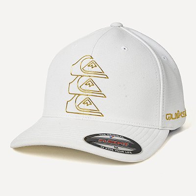 Boné Quiksilver Aba Curva Chrome Three Logo WT26 Branco
