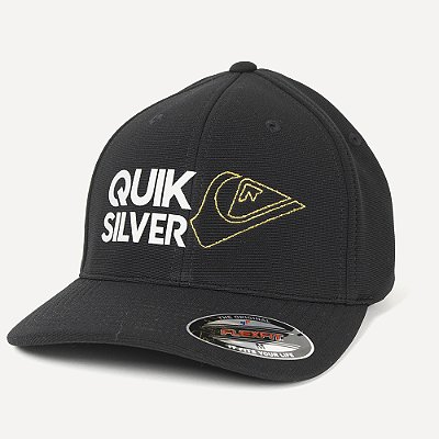 Boné Quiksilver Aba Curva Silver Transfer Emb WT26 Preto