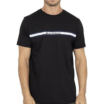 Camiseta Quiksilver Bait Stripe WT26 Masculina Preto