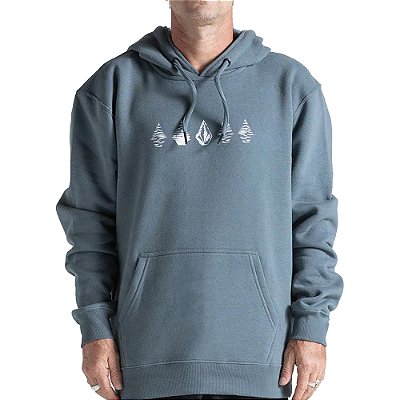Moletom Volcom Canguru Stone Lunar WT26 Cinza Chumbo