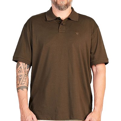 Camisa Polo Osklen Tridente Touch Masculino Marrom Onix