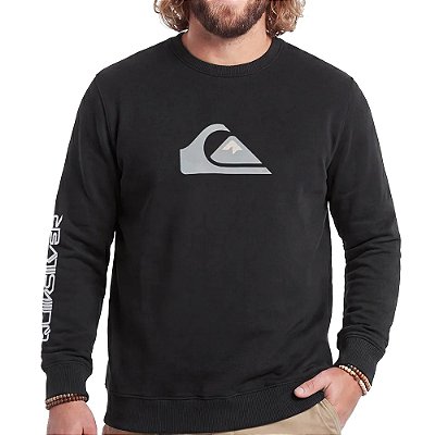 Moletom Quiksilver Careca Comp Logo PS WT26 Masculino Preto