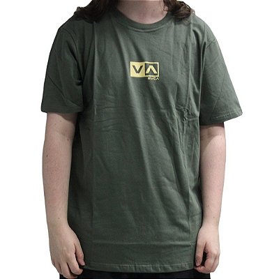 Camiseta RVCA Mini Balance Box WT26 Masculina Verde Escuro