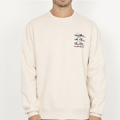 Moletom Quiksilver Careca Three Logo WT26 Masculino Areia