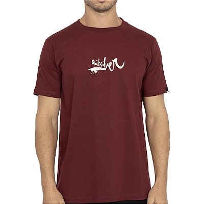 Camiseta Quiksilver Impaired Logo DNA WT26 Masculina Vinho