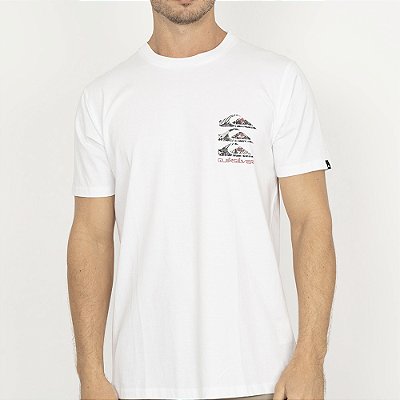 Camiseta Quiksilver Three Logo WT26 Masculina Branco