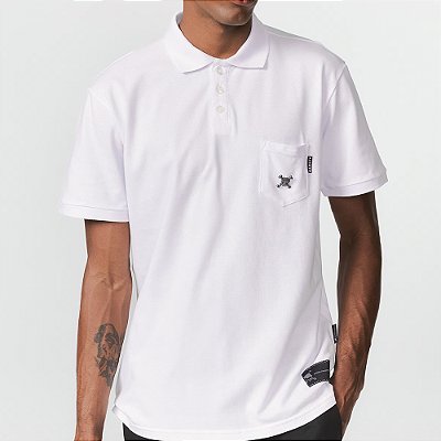 Camisa Oakley Polo Skull Pin SS WT26 Masculina Branco