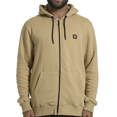 Moletom Hurley Aberto Icon II WT26 Over Masculino Bege