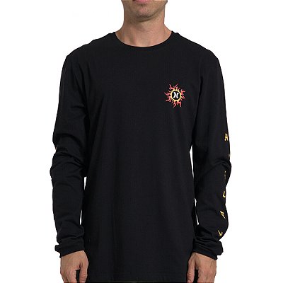 Camiseta Hurley Manga Longa Dragon Masculina Preto