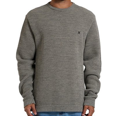 Camiseta Hurley Manga Longa Retilinea Papiro WT26 Cinza